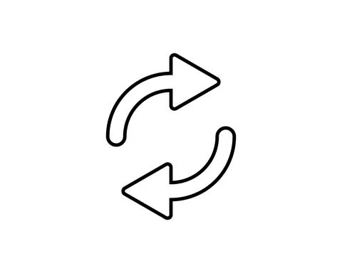 Double reverse arrow, replace icon, exchange linear sign on white background  Stock Illustration