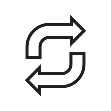 Double reverse arrow vector icon design template Stock Illustration