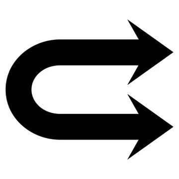 Double Right Arrow Flat Vector Icon Stock Illustration