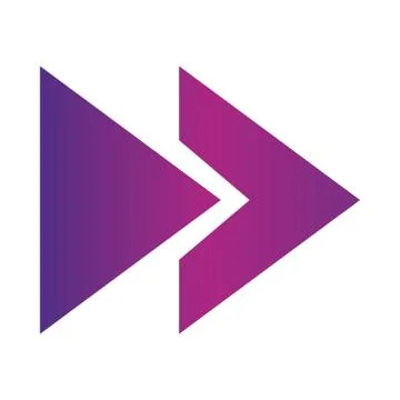 Double right arrows direction forward digital button gradient style icon Stock Illustration
