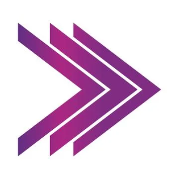 Double right arrows direction forward button gradient style icon Illustrazione stock