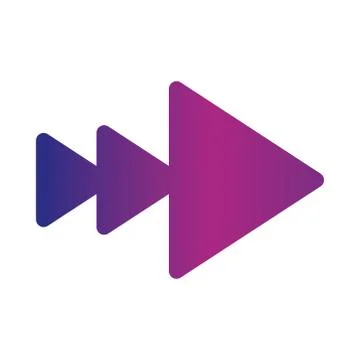 Double right arrows direction web button gradient style icon Stock Illustration