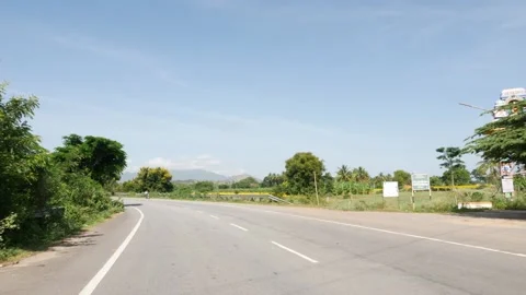 Double road in India, Empty two lane road Stock Footage 156974725