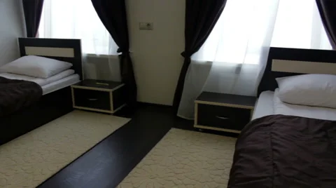 Double room in a hotel Stock Footage 46821944