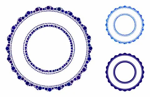Double rosette circular frame Composition Icon of Circles Stock Illustration