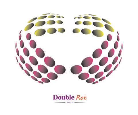 Double Rot Design Logo Vector Template Ilustración de archivo