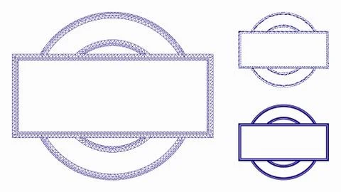 Double Round and Rectangle Frame Vector Mesh Wire Frame Model and Triangle Stock Illustration