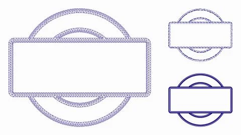 Double Round and Rectangle Frame Vector Mesh Wire Frame Model and Triangle 스톡 일러스트