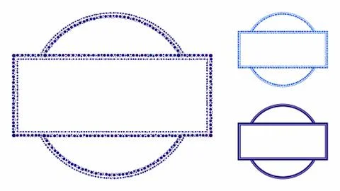 Double round and rectangle frame Mosaic Icon of Spheric Items Stock Illustration