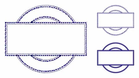 Double round and rectangle frame Mosaic Icon of Joggly Parts Stock Illustration