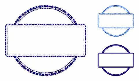Double Round and Rectangle Frame Mosaic Icon of Round Dots Stock Illustration