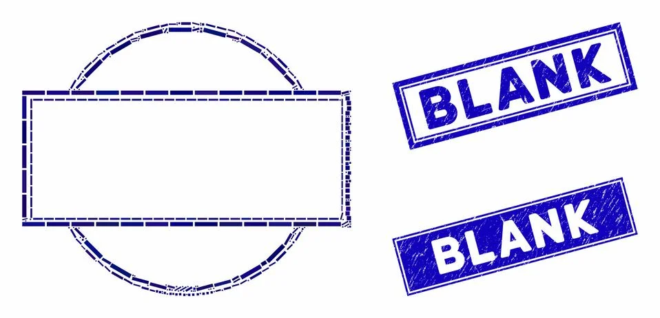 Double Round and Rectangle Frame Mosaic and Scratched Rectangle Seals 스톡 일러스트
