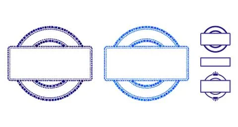 Double Round and Rectangle Frame Composition Icon of Spheric Items Stock Illustration