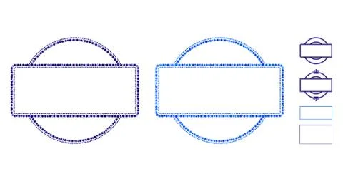 Double Round and Rectangle Frame Mosaic Icon of Round Dots Stock Illustration