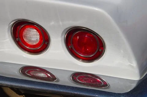 Double round tail lights Stock Photos