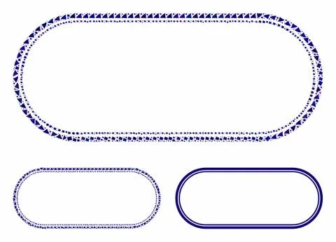 Double rounded frame Mosaic Icon of Irregular Elements Illustrazione stock