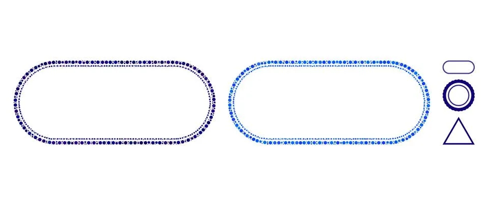 Double Rounded Frame Mosaic Icon of Circle Dots Stock Illustration