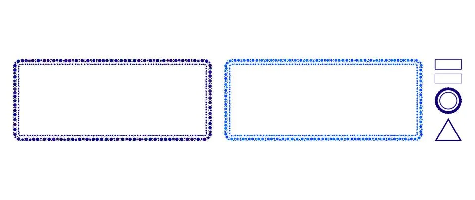 Double Rounded Rectangle Frame Composition Icon of Circle Dots Stock Illustration
