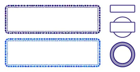 Double Rounded Rectangle Frame Composition Icon of Spheric Items Stock Illustration