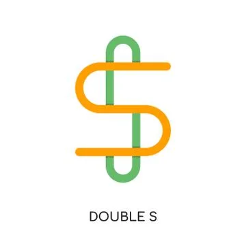 Double s logo isolated on white background for your web, mobile and app desig Stock Illustration