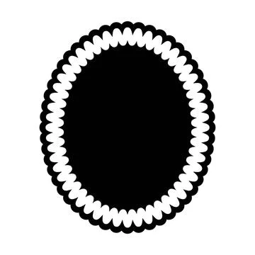 Double Scalloped Decorative Border with Rounded Curves Stock Illustration