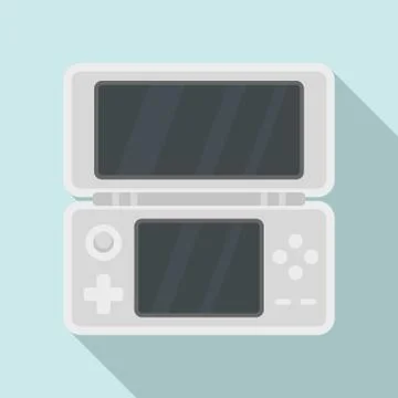 Double screen console icon, flat style Stock Illustration