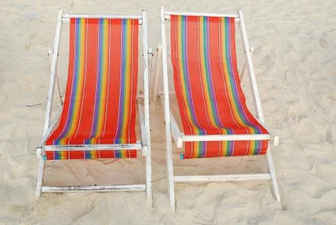 Double seat on beach Stock Photos
