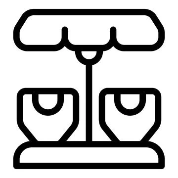 Double seat swing set with canopy offering shade on playground Stock Illustration