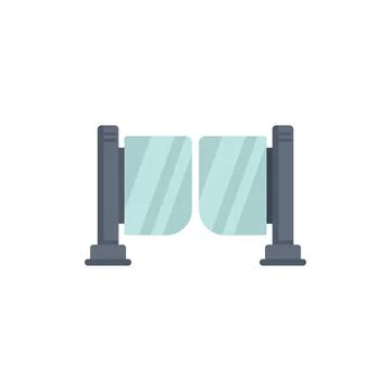 Double security glass turnstile gate access point icon Ilustración de archivo
