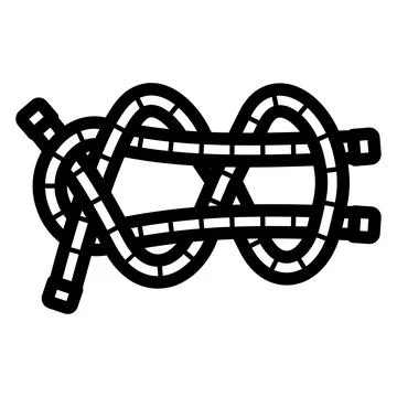 Double sheet bend nautical knot line icon vector illustration Stock Illustration