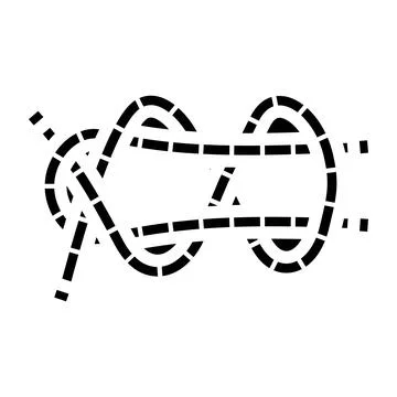 Double sheet bend nautical knot glyph icon vector illustration Stock Illustration