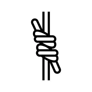 Double sheet bend nautical knot line icon vector illustration Stock Illustration
