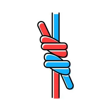 Double sheet bend nautical knot color icon vector illustration Stock Illustration