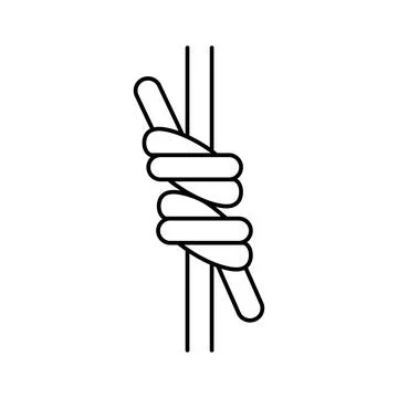 Double sheet bend nautical knot line icon vector illustration Stock Illustration
