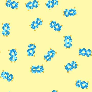 Double sheet bend nautical knot vector seamless pattern Stock Illustration