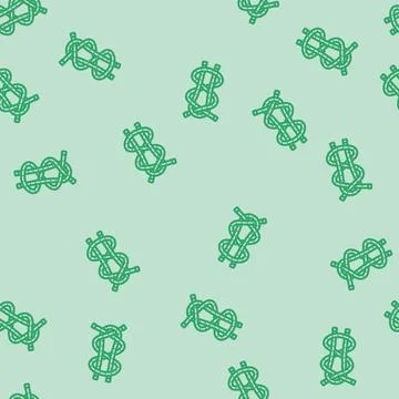 Double sheet bend nautical knot line vector seamless pattern Stock Illustration