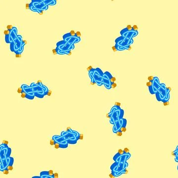 Double sheet bend nautical knot isometric icon seamless pattern Stock Illustration