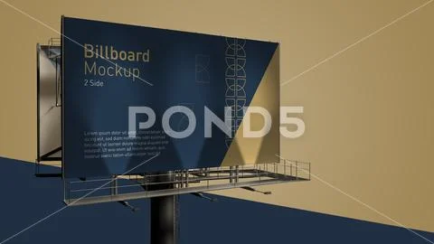 Double Side Billboard Mockup Outdoor Advertising Display PSD-Vorlage