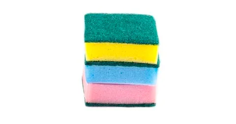 Double side cleaning sponges stack up vertical 写真素材