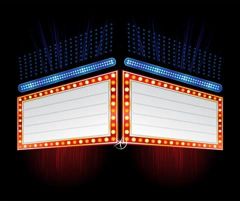 Double side neon sign Stock Illustration