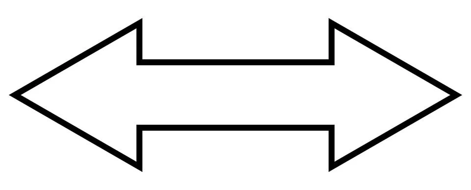 Double sided arrow outlined Stock Illustration