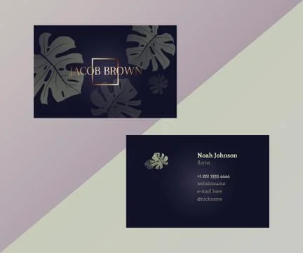 Double-sided business card in graphite color Stock Illustration