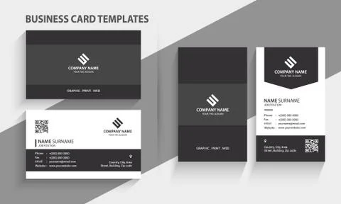 Double-sided Creative and Modern Business Card Template. Stock Illustration
