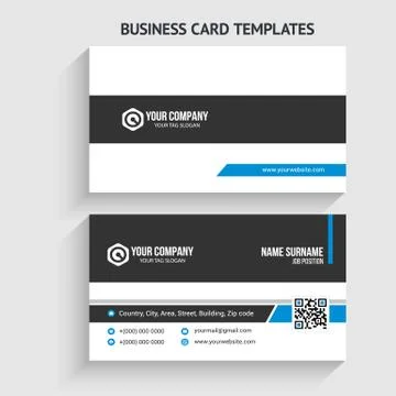 Double-sided Creative, Clean, and Modern Business Card Template Stock Illustration