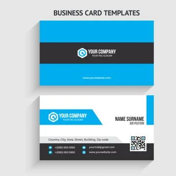 Double-sided Creative, Clean, and Modern Business Card Template Stock Illustration