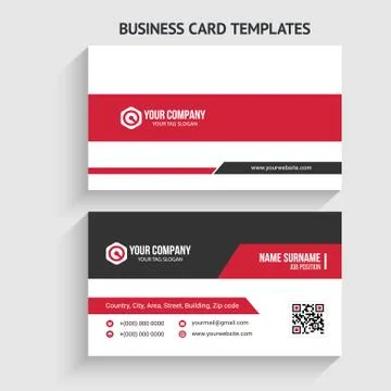 Double-sided Creative, Clean, and Modern Business Card Template Stock Illustration