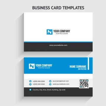 Double-sided Creative, Clean, and Modern Business Card Template Stock Illustration