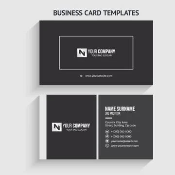 Double-sided Creative, Clean, and Modern Business Card Template Stock Illustration