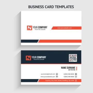 Double-sided Creative, Clean, and Modern Business Card Template Stock Illustration