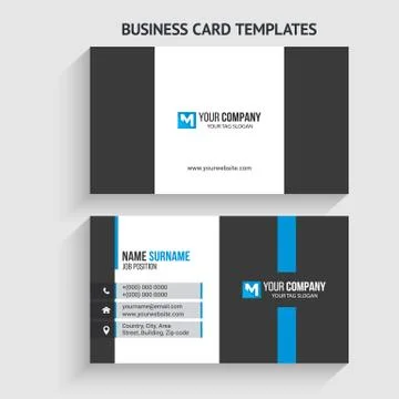 Double-sided Creative, Clean, and Modern Business Card Template. Stock Illustration
